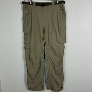 Columbia Convertible Hiking Pants Mens Sz 38 x 32 Omni Shade Silver Ridge Belted